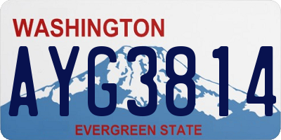 WA license plate AYG3814