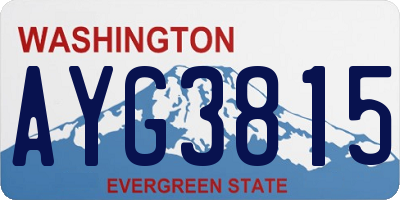 WA license plate AYG3815