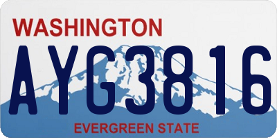 WA license plate AYG3816