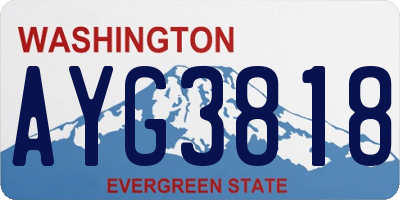WA license plate AYG3818
