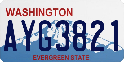 WA license plate AYG3821