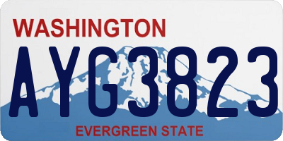 WA license plate AYG3823
