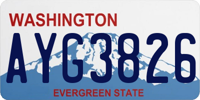 WA license plate AYG3826