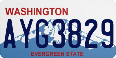 WA license plate AYG3829