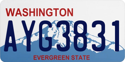 WA license plate AYG3831