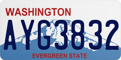 WA license plate AYG3832