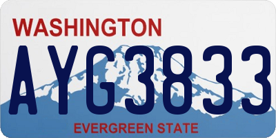 WA license plate AYG3833