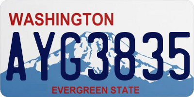 WA license plate AYG3835