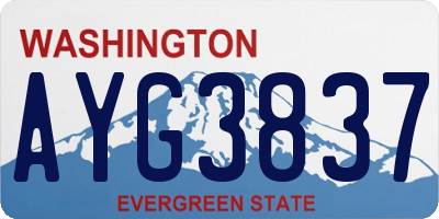 WA license plate AYG3837