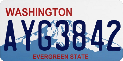WA license plate AYG3842
