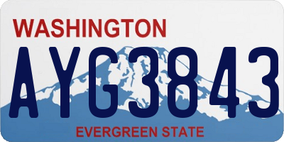 WA license plate AYG3843