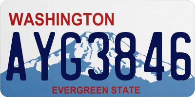 WA license plate AYG3846