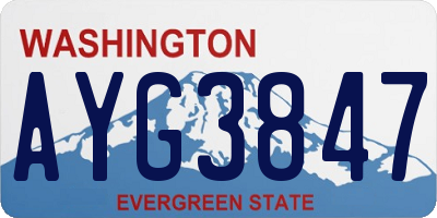 WA license plate AYG3847
