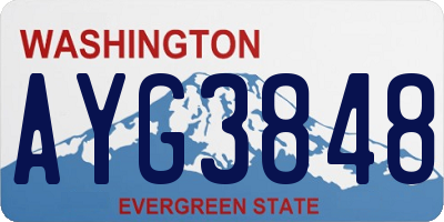 WA license plate AYG3848