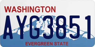 WA license plate AYG3851