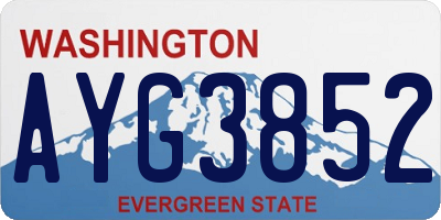 WA license plate AYG3852