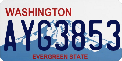 WA license plate AYG3853