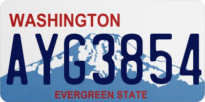 WA license plate AYG3854