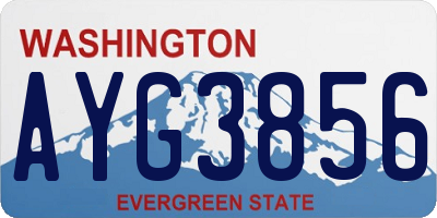 WA license plate AYG3856