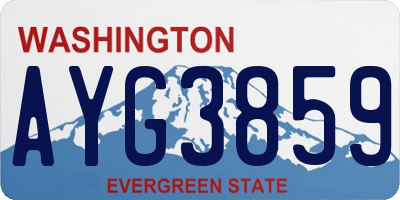 WA license plate AYG3859
