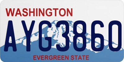 WA license plate AYG3860