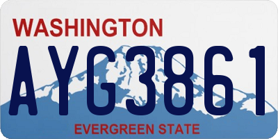 WA license plate AYG3861