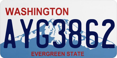 WA license plate AYG3862