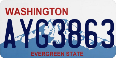 WA license plate AYG3863