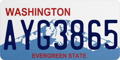 WA license plate AYG3865