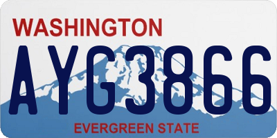 WA license plate AYG3866