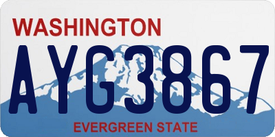 WA license plate AYG3867