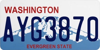 WA license plate AYG3870