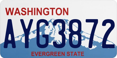 WA license plate AYG3872