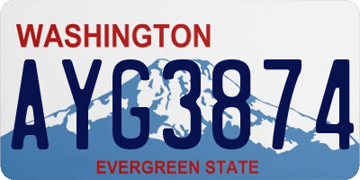 WA license plate AYG3874