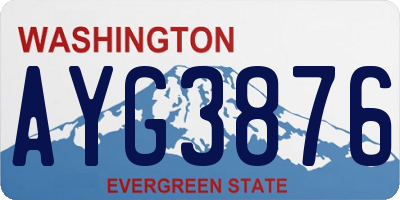 WA license plate AYG3876