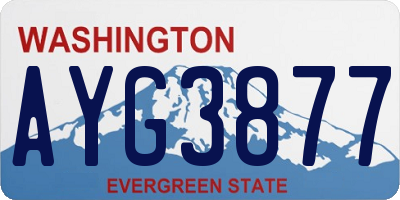 WA license plate AYG3877