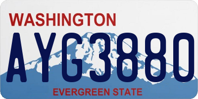 WA license plate AYG3880