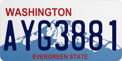 WA license plate AYG3881