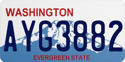 WA license plate AYG3882