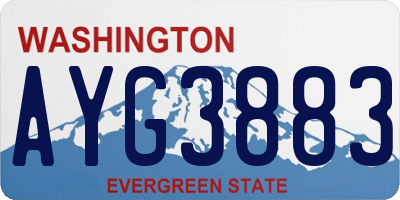 WA license plate AYG3883