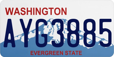 WA license plate AYG3885