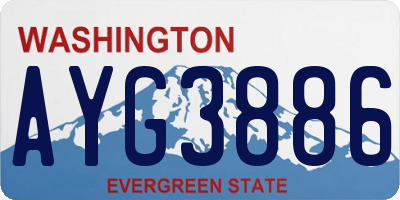 WA license plate AYG3886