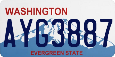 WA license plate AYG3887
