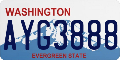 WA license plate AYG3888