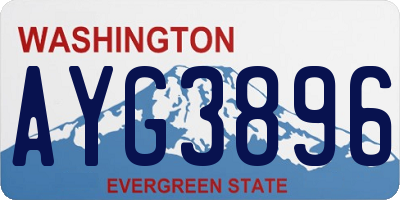 WA license plate AYG3896
