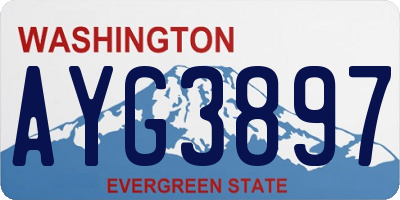 WA license plate AYG3897