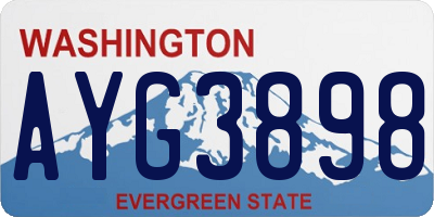 WA license plate AYG3898