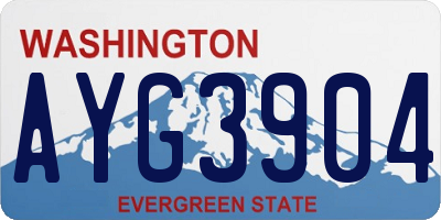 WA license plate AYG3904
