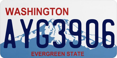 WA license plate AYG3906
