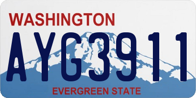 WA license plate AYG3911